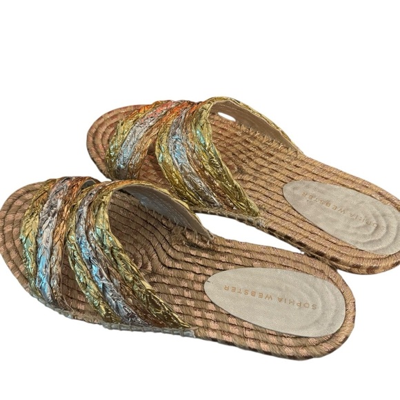 Sophia Webster Shoes Ines Espadrille Slide metallic straps 40 - Picture 3 of 6
